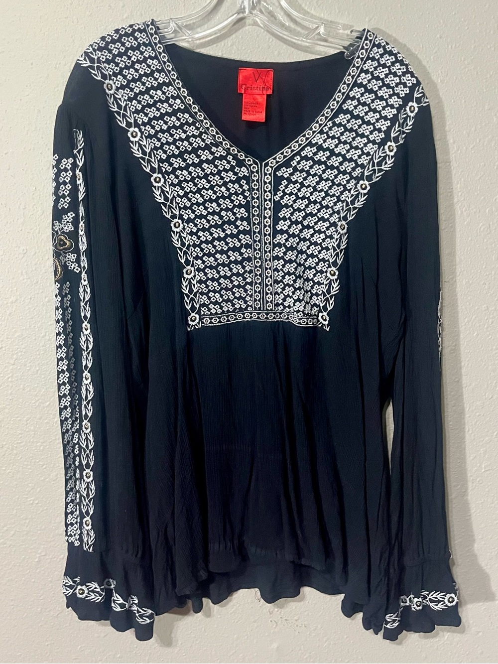 V Cristina Embroidered Boho Blouse